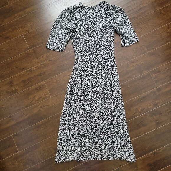 Scotch & Soda Maxi Dress Womens S Black White Shimmer Whimsical Fairy Luxury Y2K - Picture 3 of 9